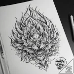 Tattoo sketch fire – tattoo sketch (№1758505233_0, 22.09.2025 01:40) — tattoovalue.net