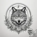 Tattoo sketch crescent moon with a wolf, tatt… – tattoo sketch (№1758506997_0, 22.09.2025 02:09) — tattoovalue.net