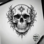 Tattoo sketch узор в виде черепа, ink illustr… – tattoo sketch (№1758508386_0, 22.09.2025 02:33) — tattoovalue.net