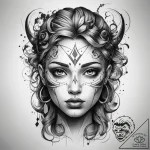 Tattoo sketch cosmic person, artistic tattoo… – tattoo sketch (№1758510567_0, 22.09.2025 03:09) — tattoovalue.net