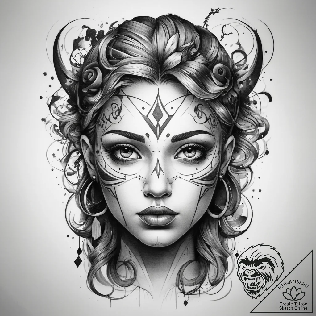 Tattoo sketch cosmic person, artistic tattoo... - tattoo sketch (№1758510567_0, 22.09.2025 03:09) — tattoovalue.net