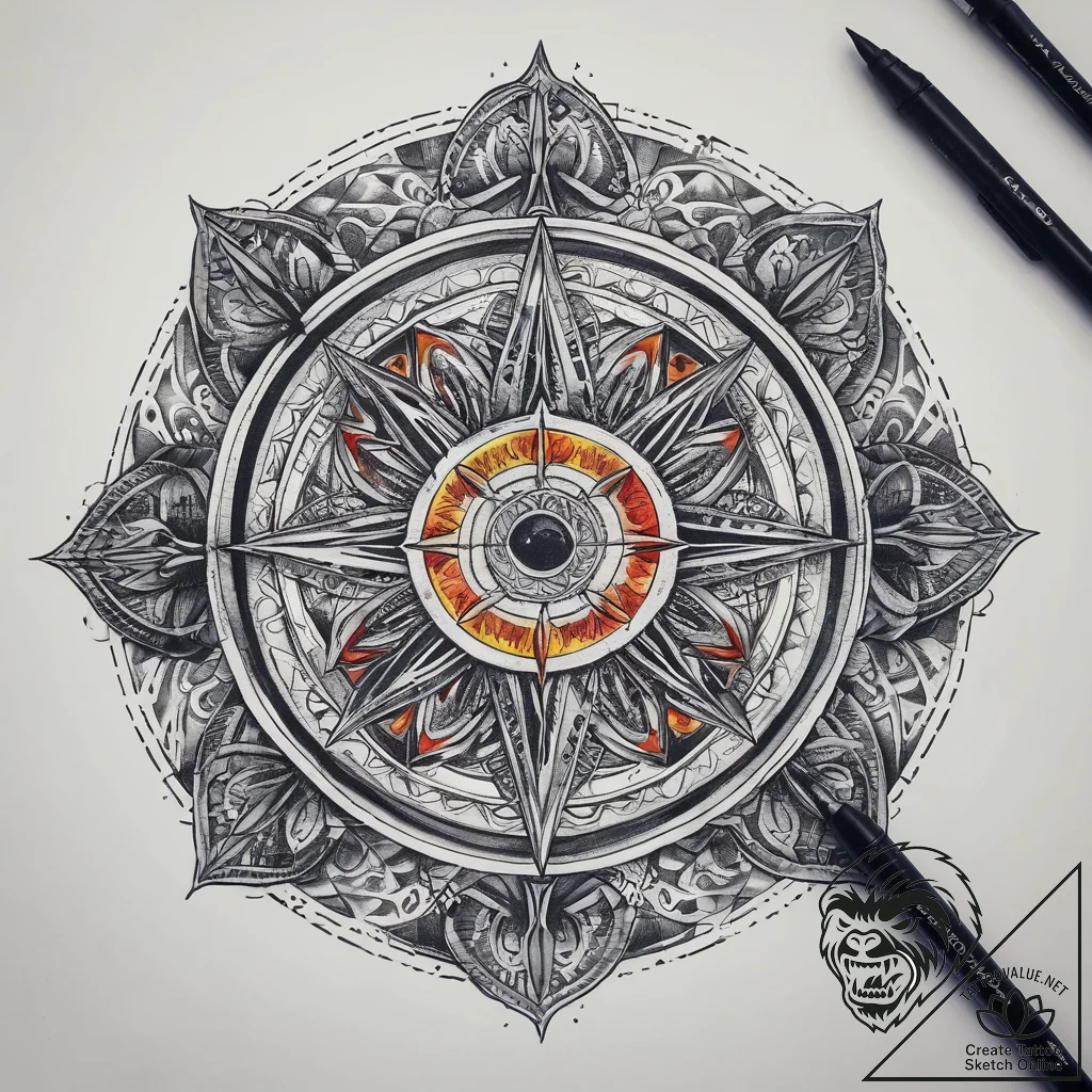 Tattoo sketch magic spell circle, ink illustr... - tattoo sketch (№1758512143_0, 22.09.2025 03:35) — tattoovalue.net