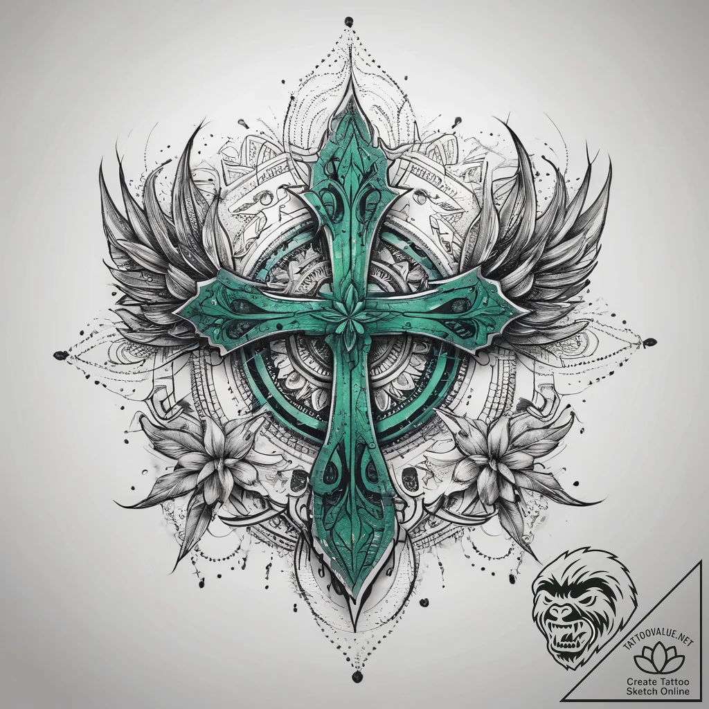 Tattoo sketch green, tattoo flash sheet desig... - tattoo sketch (№1758512533_0, 22.09.2025 03:42) — tattoovalue.net