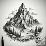 Tattoo sketch mountain, tattoo line art, soft… – tattoo sketch (№1758512922_0, 22.09.2025 03:48) — tattoovalue.net
