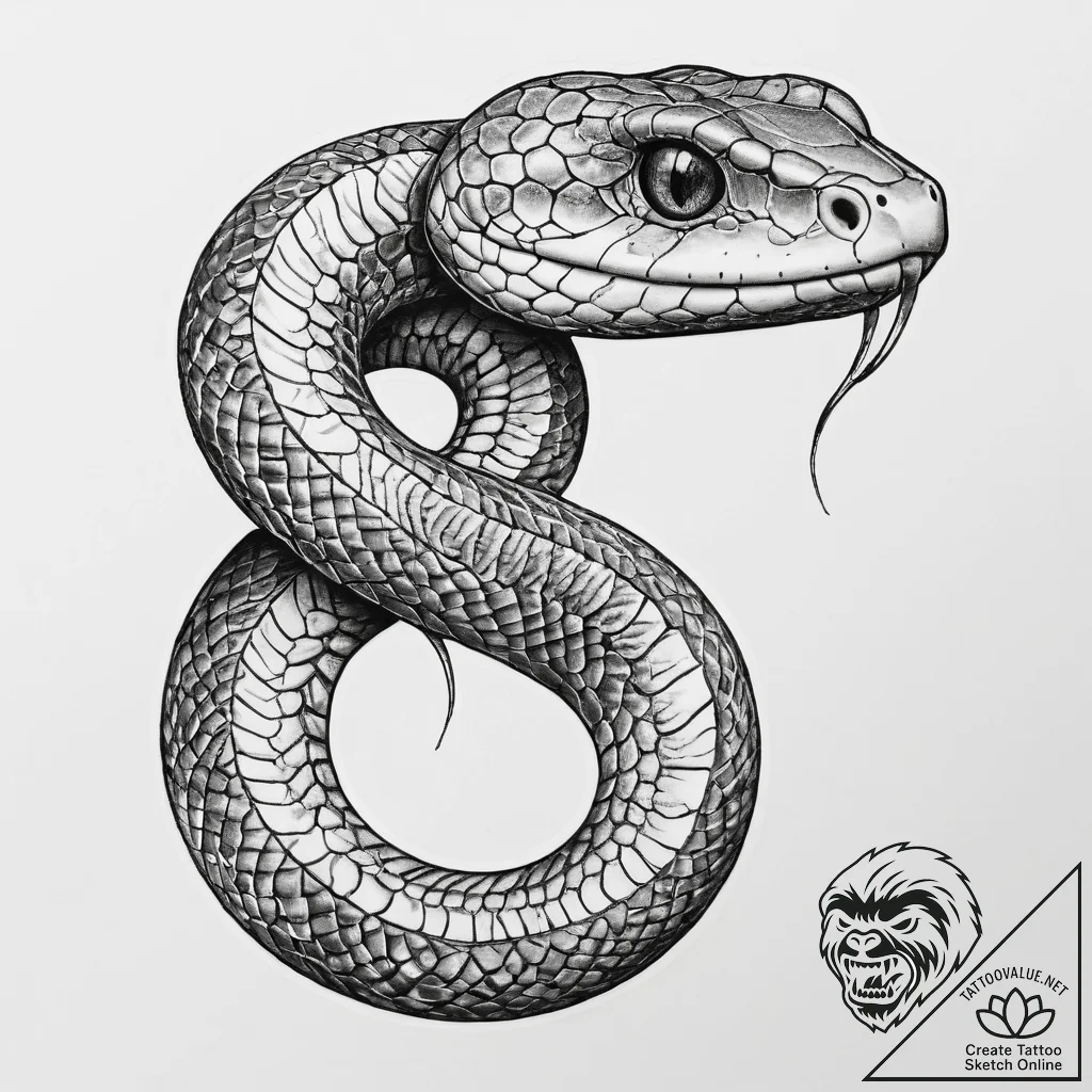 Tattoo sketch puns a snake that says "i'm a s... - tattoo sketch (№1758514288_0, 22.09.2025 04:11) — tattoovalue.net