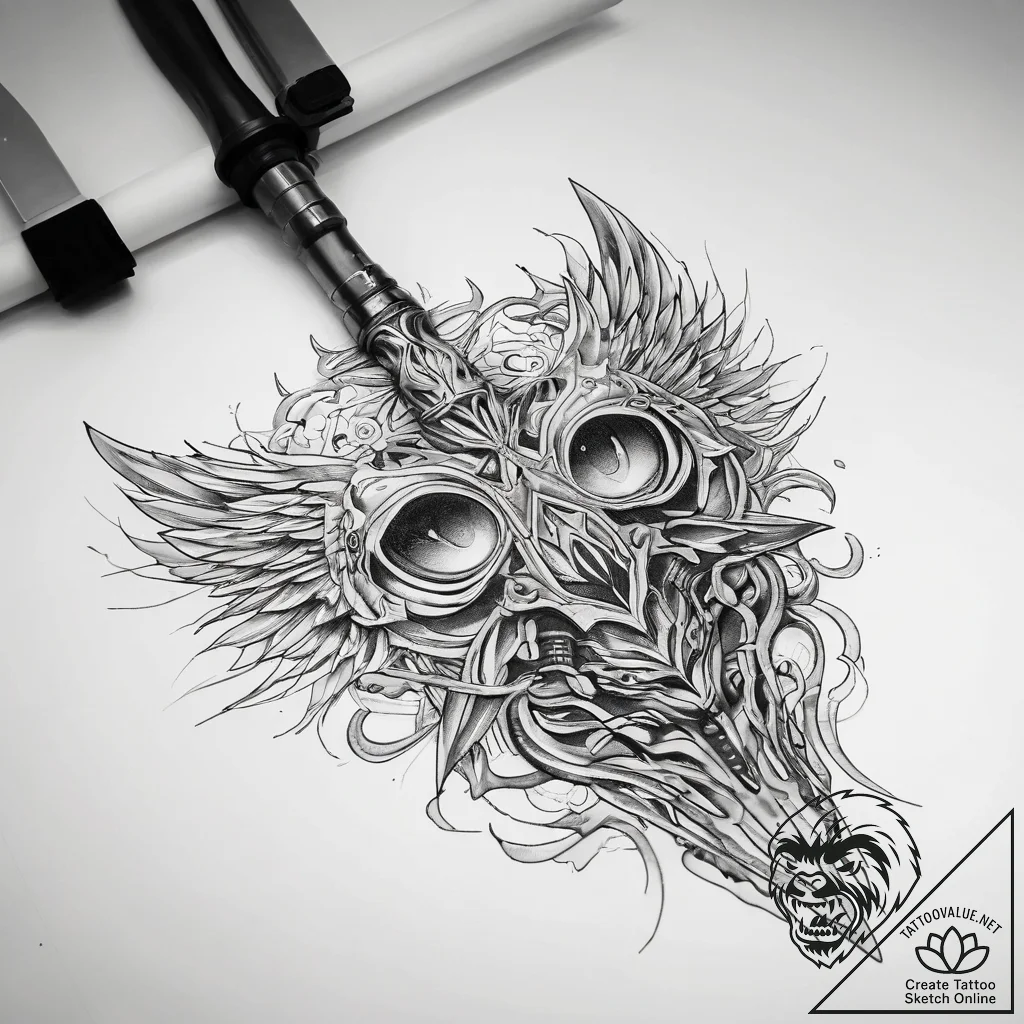 Tattoo sketch weapon - tattoo sketch (№1758514482_0, 22.09.2025 04:14) — tattoovalue.net