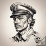 Tattoo sketch soldier with a pencil, ink illu… – tattoo sketch (№1758515262_0, 22.09.2025 04:27) — tattoovalue.net