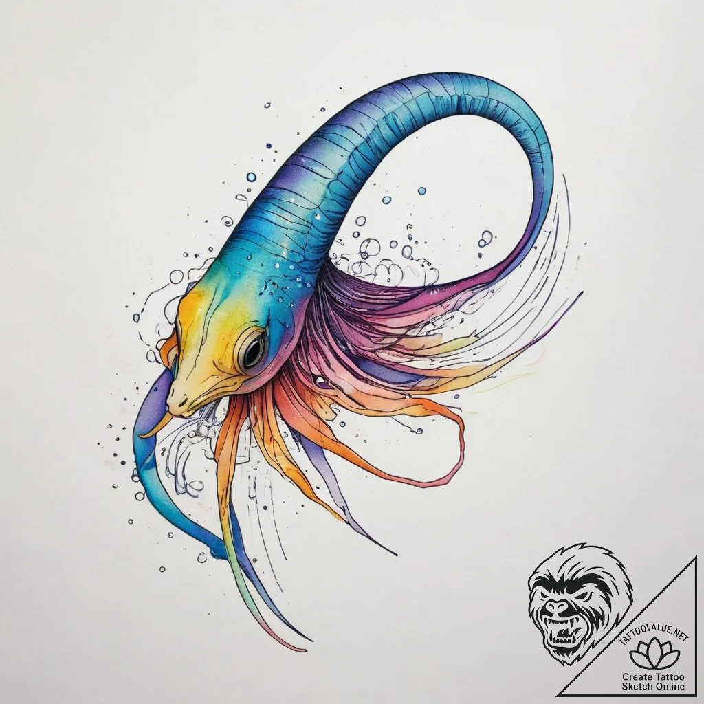 Tattoo sketch ribbon eel, tattoo drawing outl... - tattoo sketch (№1758516041_0, 22.09.2025 04:40) — tattoovalue.net