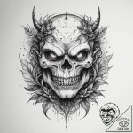 Tattoo sketch monster with a plant, concept a… – tattoo sketch (№1758516431_0, 22.09.2025 04:47) — tattoovalue.net