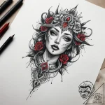 Tattoo sketch leg, tattoo flash sheet design,… – tattoo sketch (№1758517432_0, 22.09.2025 05:03) — tattoovalue.net