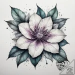 Tattoo sketch clematis, tattoo line art, mute… – tattoo sketch (№1758518210_0, 22.09.2025 05:16) — tattoovalue.net