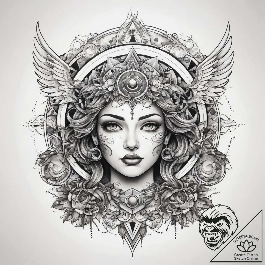Tattoo sketch cosmic self, tattoo flash sheet... - tattoo sketch (№1758518987_0, 22.09.2025 05:29) — tattoovalue.net