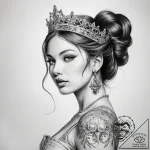 Tattoo sketch princess – tattoo sketch (№1758519571_0, 22.09.2025 05:39) — tattoovalue.net