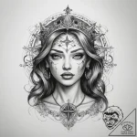 Tattoo sketch blessed narrative – tattoo sketch (№1758520153_0, 22.09.2025 05:49) — tattoovalue.net