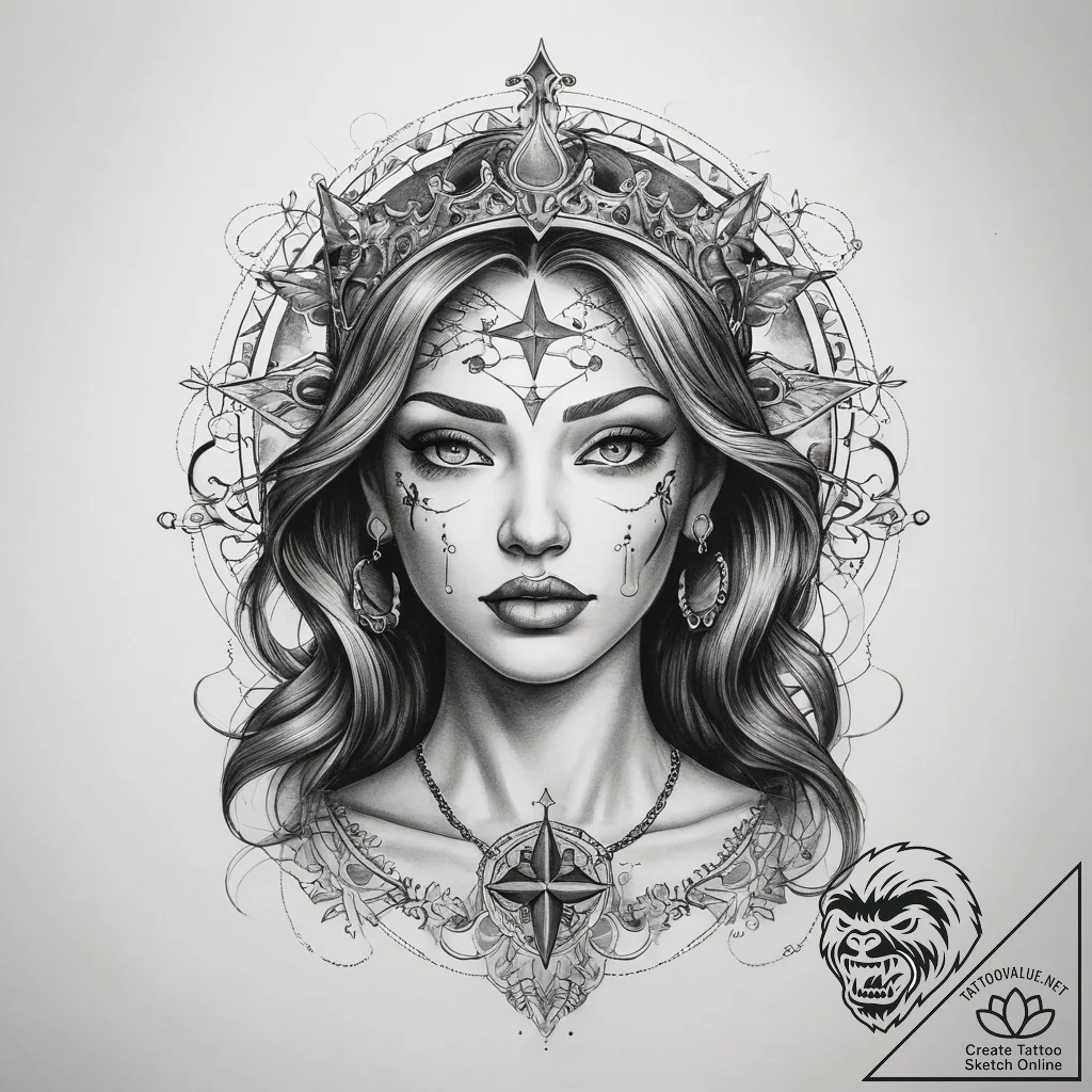 Tattoo sketch blessed narrative - tattoo sketch (№1758520153_0, 22.09.2025 05:49) — tattoovalue.net
