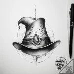 Tattoo sketch sorcerer’s hat – tattoo sketch (№1758520347_0, 22.09.2025 05:52) — tattoovalue.net