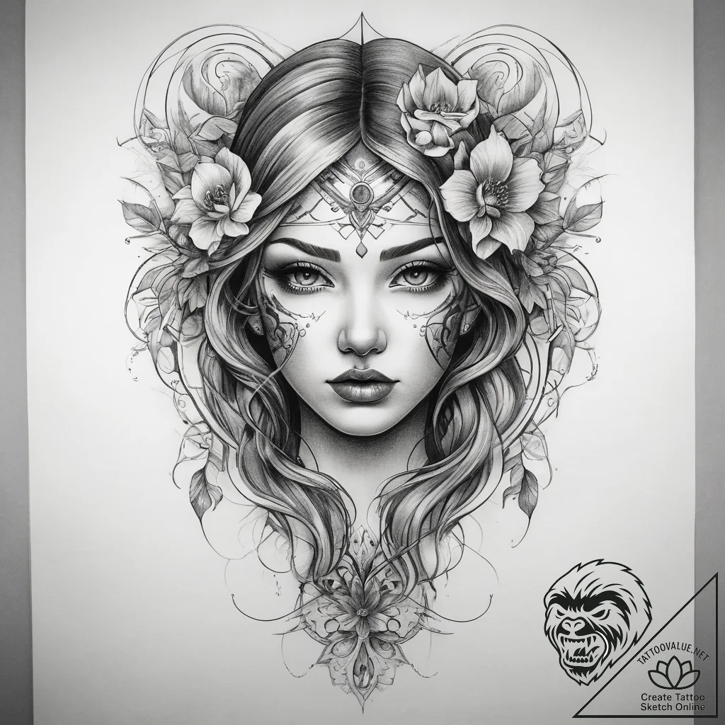 Tattoo sketch amber, artistic tattoo sketch,... - tattoo sketch (№1758520541_0, 22.09.2025 05:55) — tattoovalue.net