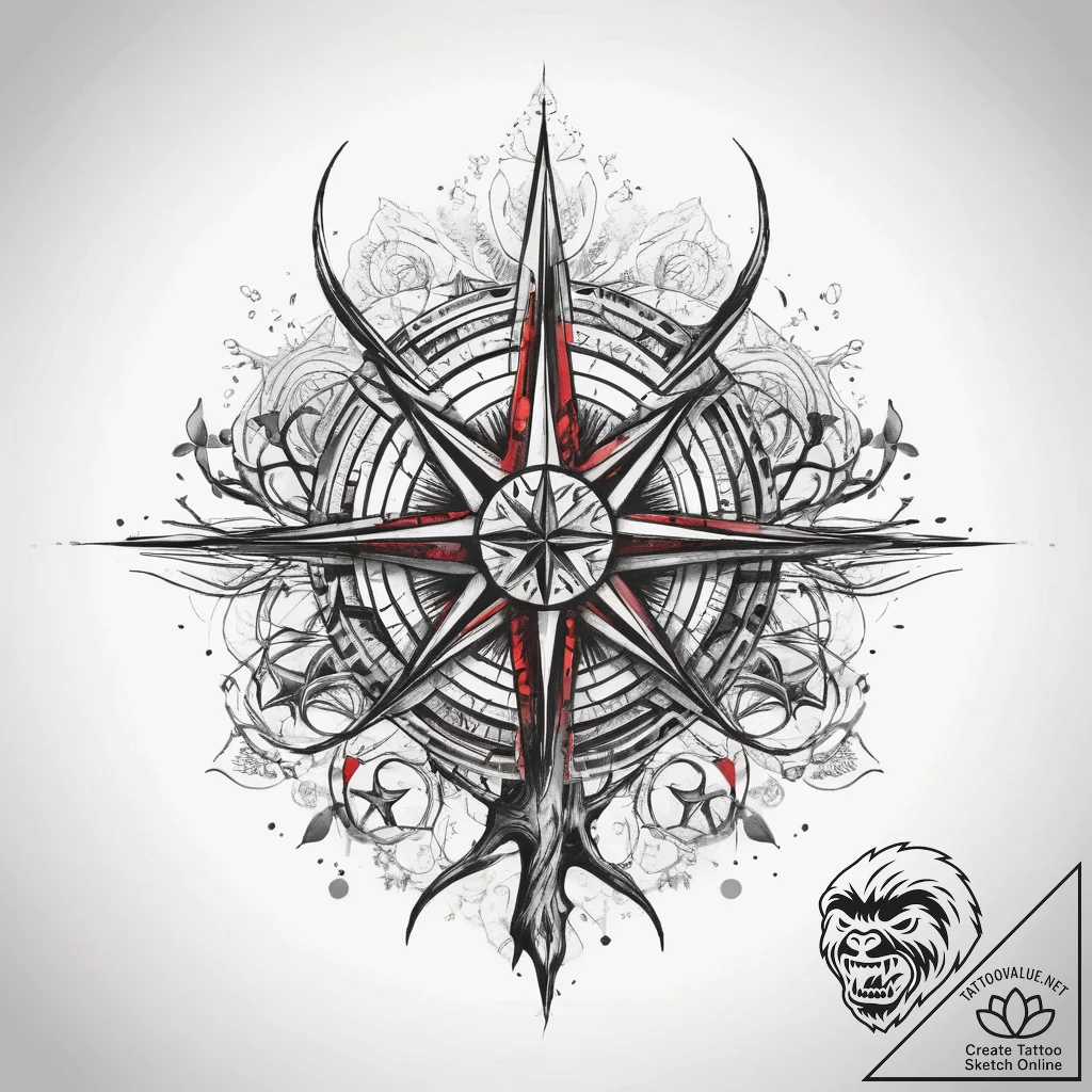 Tattoo sketch slavic star with a tree, tattoo... - tattoo sketch (№1758521903_0, 22.09.2025 06:18) — tattoovalue.net