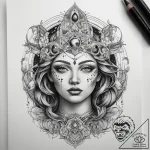 Tattoo sketch cosmic myth, tattoo line art, d… – tattoo sketch (№1758522098_0, 22.09.2025 06:21) — tattoovalue.net