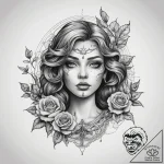 Tattoo sketch siren on a rock, artistic tatto… – tattoo sketch (№1758523263_0, 22.09.2025 06:41) — tattoovalue.net