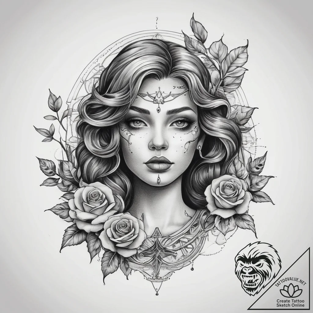 Tattoo sketch siren on a rock, artistic tatto... - tattoo sketch (№1758523263_0, 22.09.2025 06:41) — tattoovalue.net