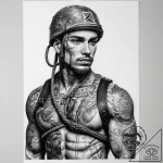 Tattoo sketch soldier with a rope, artistic t… – tattoo sketch (№1758524234_0, 22.09.2025 06:57) — tattoovalue.net