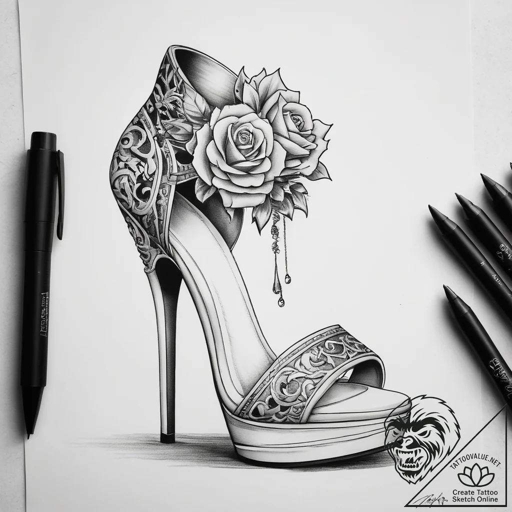 Tattoo sketch high heel tattoo, tattoo line a... - tattoo sketch (№1758525398_0, 22.09.2025 07:16) — tattoovalue.net