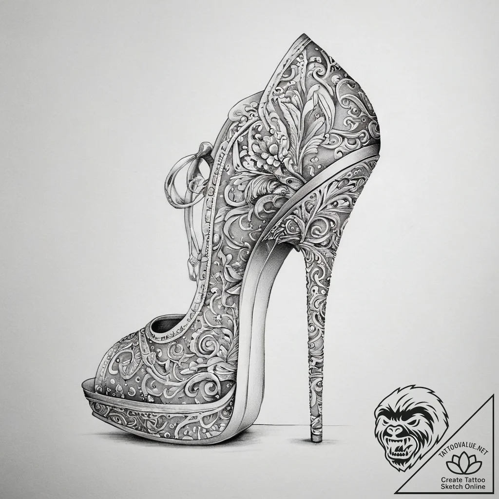 Tattoo sketch high heel tattoo, tattoo line a... - tattoo sketch (№1758525786_0, 22.09.2025 07:23) — tattoovalue.net
