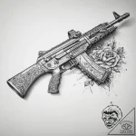 Tattoo sketch rifle tattoo, tattoo drawing ou… – tattoo sketch (№1758526563_0, 22.09.2025 07:36) — tattoovalue.net