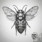 Tattoo sketch periodical cicada – tattoo sketch (№1758529100_0, 22.09.2025 08:18) — tattoovalue.net