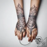 Tattoo sketch hands with a rope – tattoo sketch (№1758530459_0, 22.09.2025 08:40) — tattoovalue.net