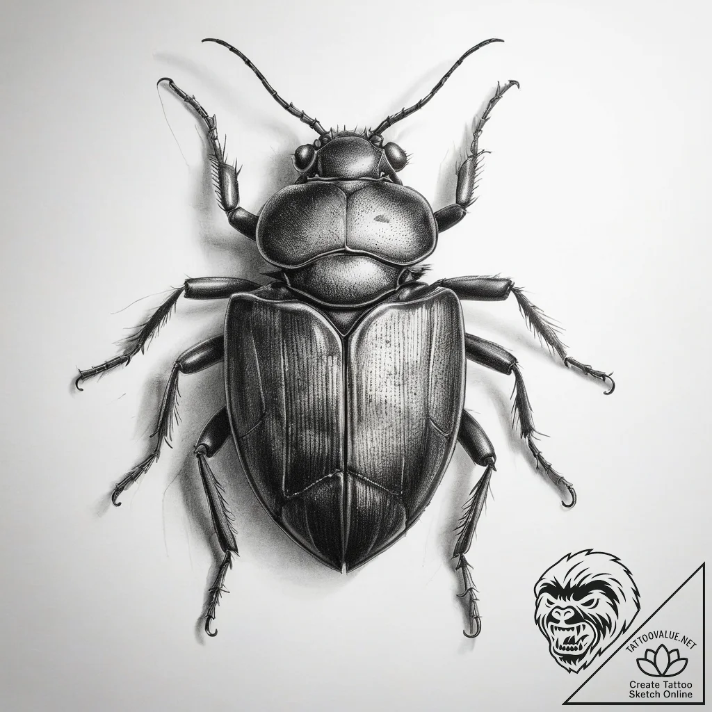 Tattoo sketch bed bug, concept art for tattoo... - tattoo sketch (№1758530848_0, 22.09.2025 08:47) — tattoovalue.net