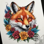 Tattoo sketch fox tattoo, tattoo flash sheet… – tattoo sketch (№1758533592_0, 22.09.2025 09:33) — tattoovalue.net