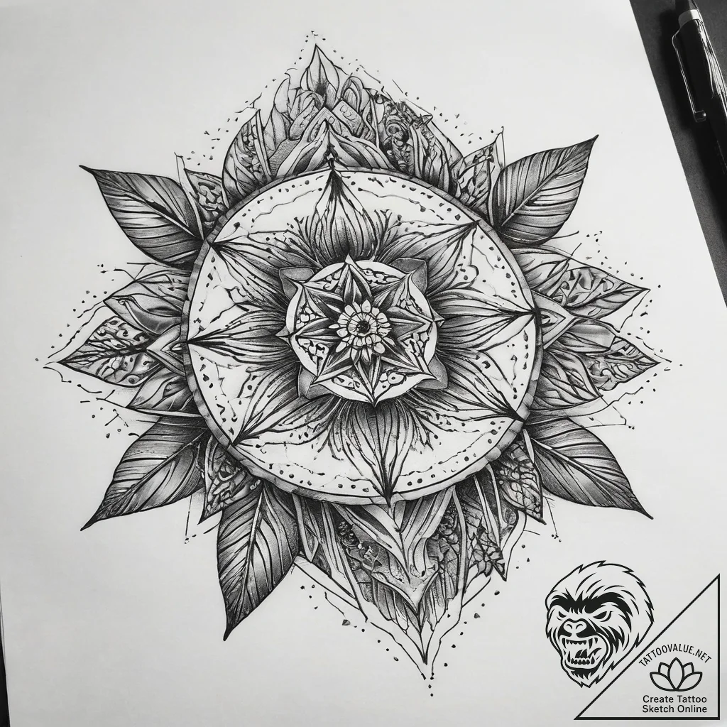 Tattoo sketch nature, concept art for tattoo,... - tattoo sketch (№1758533982_0, 22.09.2025 09:39) — tattoovalue.net