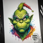 Tattoo sketch the grinch with a hand, tattoo… – tattoo sketch (№1758534571_0, 22.09.2025 09:49) — tattoovalue.net