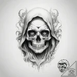 Tattoo sketch ghost – tattoo sketch (№1758537052_0, 22.09.2025 10:30) — tattoovalue.net