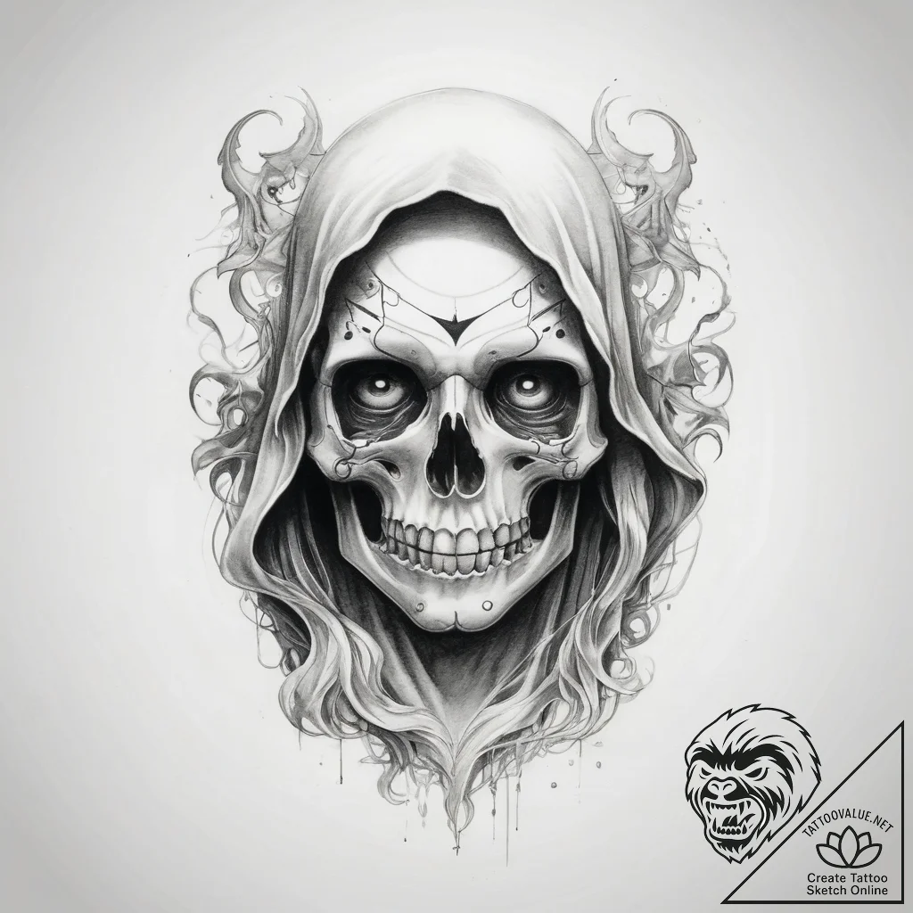 Tattoo sketch ghost - tattoo sketch (№1758537052_0, 22.09.2025 10:30) — tattoovalue.net