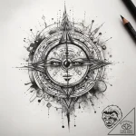Tattoo sketch cosmic essence, tattoo line art… – tattoo sketch (№1758537247_0, 22.09.2025 10:34) — tattoovalue.net