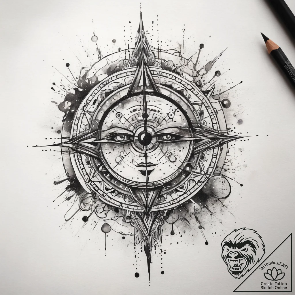 Tattoo sketch cosmic essence, tattoo line art... - tattoo sketch (№1758537247_0, 22.09.2025 10:34) — tattoovalue.net