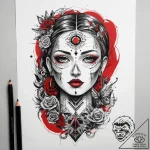 Tattoo sketch sacred narrative, tattoo sketch… – tattoo sketch (№1758537443_0, 22.09.2025 10:37) — tattoovalue.net