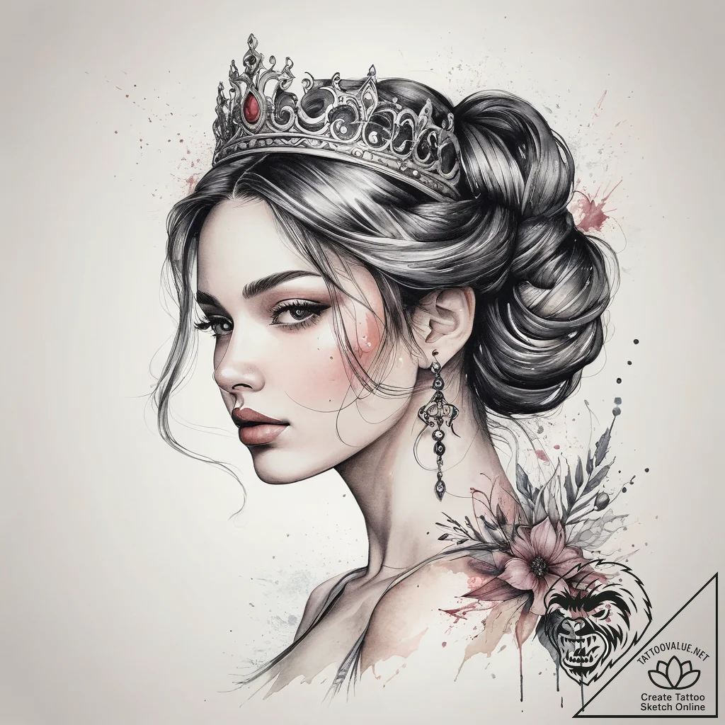 Tattoo sketch princess, tattoo drawing outlin... - tattoo sketch (№1758538228_0, 22.09.2025 10:50) — tattoovalue.net