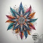 Tattoo sketch feather star, tattoo line art,… – tattoo sketch (№1758538425_0, 22.09.2025 10:53) — tattoovalue.net