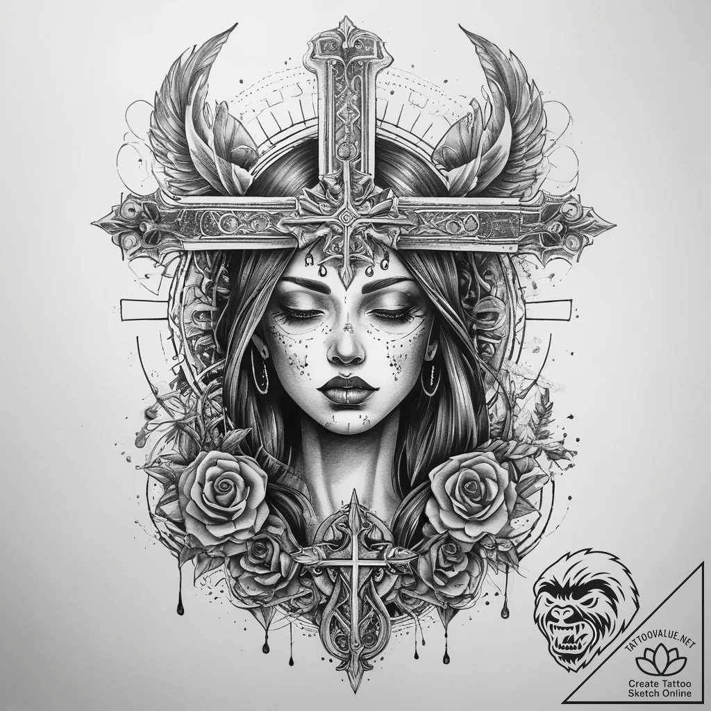 Tattoo sketch spiritual fount, ink illustrati... - tattoo sketch (№1758539404_0, 22.09.2025 11:10) — tattoovalue.net
