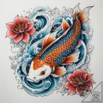 Tattoo sketch japanese koi fish, ink illustra… – tattoo sketch (№1758539600_0, 22.09.2025 11:13) — tattoovalue.net