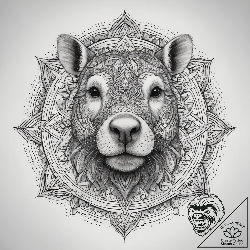 Tattoo sketch capybara, ink illustration for... - tattoo sketch (№1758539795_0, 22.09.2025 11:16) — tattoovalue.net