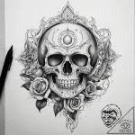 Tattoo sketch flame with a moon, tattoo drawi… – tattoo sketch (№1758540962_0, 22.09.2025 11:36) — tattoovalue.net