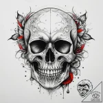 Tattoo sketch узор в виде черепа с водой, tat… – tattoo sketch (№1758542327_0, 22.09.2025 11:58) — tattoovalue.net