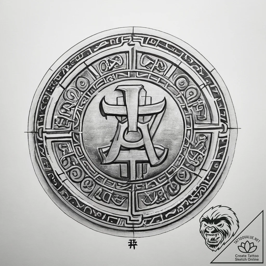 Tattoo sketch hieroglyphic symbol for "wealth... - tattoo sketch (№1758542912_0, 22.09.2025 12:08) — tattoovalue.net