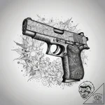 Tattoo sketch узор в виде пистолета, ink illu… – tattoo sketch (№1758543107_0, 22.09.2025 12:11) — tattoovalue.net
