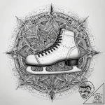 Tattoo sketch ice hockey skate with a puck, a… – tattoo sketch (№1758543888_0, 22.09.2025 12:24) — tattoovalue.net
